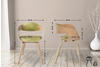 CLP 2er Set Stühle Kingston Stoff mit Polsterung und robustem Holzgestell natura/hellgrün, Gestell natura