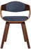 CLP 2er Set Stühle Kingston Stoff mit Polsterung und robustem Holzgestell walnuss/blau, Gestell walnuss