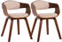 CLP 2er Set Stühle Kingston Stoff mit Polsterung und robustem Holzgestell walnuss/creme, Gestell walnuss