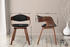 CLP 2er Set Stühle Kingston Stoff mit Polsterung und robustem Holzgestell walnuss/schwarz, Gestell walnuss