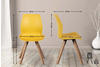 CLP 2er Set Stuhl Luna Kunststoff Stoff Samt Kunstleder gelb, Material:Kunststoff