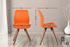 CLP 2er Set Stuhl Luna Kunststoff Stoff Samt Kunstleder orange, Material:Kunststoff