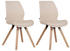 CLP 2er Set Stuhl Luna Kunststoff Stoff Samt Kunstleder creme, Material:Kunstleder