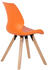 CLP 4er Set Stuhl Luna Kunststoff Stoff Samt Kunstleder orange, Material:Kunststoff