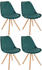 CLP Besucherstühle Esszimmerstühle Sofia mit Samtbezug und hochwertiger Pols grün, Gestell natura (rund)