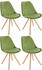 CLP Besucherstühle Esszimmerstühle Sofia mit Samtbezug und hochwertiger Pols hellgrün, Gestell natura (rund)