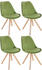 CLP Besucherstühle Esszimmerstühle Sofia mit Samtbezug und hochwertiger Pols hellgrün, Gestell natura (eckig)