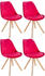 CLP Besucherstühle Esszimmerstühle Sofia mit Samtbezug und hochwertiger Pols rot, Gestell natura (eckig)
