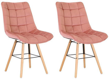 CLP 2er Set Stühle Leni Samt pink