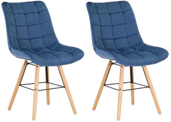 CLP 2er Set Stühle Leni Samt blau
