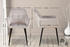 CLP 4er Set Esszimmerstühle Emia Gepolstert mit Ziernähten schwarzes Vierfußgestell hellgrau, Material:Samt
