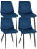 CLP 4er Set Stühle Telde Samt gesteppt und gepolstert blau