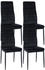 CLP 4er Set Esszimmerstühle Mayfair gepolstert mit Metallgestell schwarz, Material:Samt