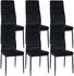 CLP 6er Set Esszimmerstühle Mayfair gepolstert mit Metallgestell schwarz, Material:Samt