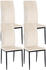 CLP 4er Set Esszimmerstühle Savino gepolstert mit Metallgestell creme, Material:Samt
