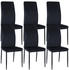 CLP 6er Set Esszimmerstühle Savino gepolstert mit Metallgestell schwarz, Material:Samt