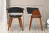 CLP 2er Set Stühle Bruce Stoff mit Polsterung und robustem Holzgestell walnuss/schwarz