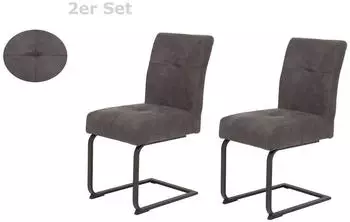 Hela 2er Set Schwingstuhl Luise S Bezug Vintage Anthrazit Komfortsitz Federkorb