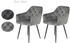 Hela 2er Set Sessel Tina I - Microfaser Vintage Grau - Metallgestell Rundrohr Pulverbeschichtung schwarz - 120kg belastbar