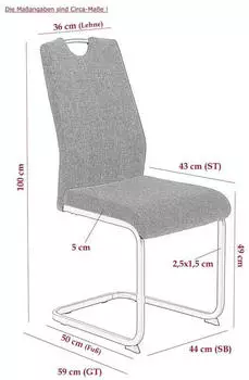 Hela 4er Set Esszimmerstuhl Britta - Webstoff Anthrazit - 140kg belastbar – Elegantes Design für Ihr Esszimmer