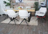 Mendler 6er-Set Esszimmerstuhl HWC-M53, Küchenstuhl Stuhl mit Armlehne, drehbar Auto-Position, Metall Stoff/Textil creme-weiß