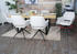 Mendler 6er-Set Esszimmerstuhl HWC-M53, Küchenstuhl Stuhl mit Armlehne, drehbar Auto-Position, Metall Stoff/Textil creme-weiß