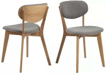 Actona Esszimmerstuhl Minsk grau gepolstert Holz beine modern klassisch Polsterstuhl