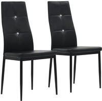 vidaXL Esszimmerst&uuml;hle 2 Stk. Schwarz Kunstleder