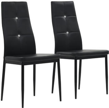 vidaXL Esszimmerst&uuml;hle 2 Stk. Schwarz Kunstleder (246187)