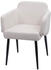 Mendler Esszimmerstuhl MCW-L13, Polsterstuhl Küchenstuhl Stuhl mit Armlehne, Stoff/Textil Metall creme-weiß