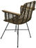 Mendler Esszimmerstuhl MCW-M29, Küchenstuhl Korbstuhl Rattansessel Rattanstuhl Stuhl mit Armlehnen, Kubu Rattan Holz Metall