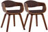 CLP 2er Set Stühle Kingston Stoff mit Polsterung und robustem Holzgestell walnuss/braun, Gestell walnuss