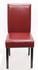 Mendler 6er-Set Esszimmerstuhl Stuhl Küchenstuhl Littau, Leder rot, dunkle Beine