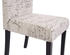 Mendler 6er-Set Esszimmerstuhl Stuhl Küchenstuhl Littau Textil mit Schriftzug, creme, dunkle Beine