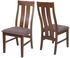Mendler 2er-Set Esszimmerstuhl MCW-M58, Küchenstuhl Lehnstuhl Stuhl, Stoff/Textil Massiv-Holz dunkles Gestell, taupe