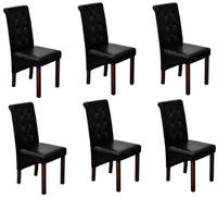 vidaXL Esszimmerst&uuml;hle 6 Stk. Schwarz Kunstleder