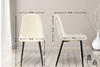 CLP 4er Set Stühle Giverny mit Ziernähten creme, Material:Samt