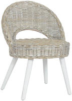 vidaXL Sessel Kubu-Rattan Wei&szlig;