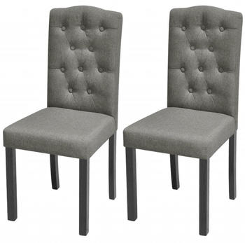 vidaXL Esszimmerst&uuml;hle 2 Stk. Grau Stoff (242223)