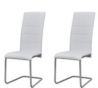 vidaXL Freischwinger 2 Stk. Wei&szlig; Kunstleder