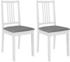 vidaXL Esszimmerstühle mit Polstern 2 Stk. Weiß Massivholz (247636)