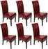 Mendler 6er-Set Esszimmerstuhl Küchenstuhl Stuhl Crotone, LEDER rot, dunkle Beine