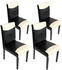 Mendler 4er-Set Esszimmerstuhl Stuhl Küchenstuhl Littau schwarz-weiß, dunkle Beine