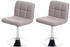 Mendler 2er-Set Esszimmerstuhl Drehstuhl Stuhl Kavala Kunstleder Chrom taupe-grau