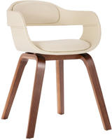 Vidaxl Dining Chair White Bentwood And Faux Leather