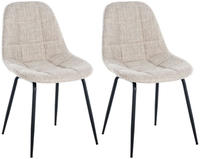 2er Set Stuhl Tom Creme Stoff