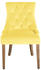 CLP 4er Set Esszimmerstuhl Aberdeen Samt Antikes Design mit Gestell aus Kautschukho gelb, Gestell antik-hell