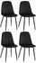 CLP 4er Set Stühle Giverny mit Ziernähten schwarz, Material:Samt