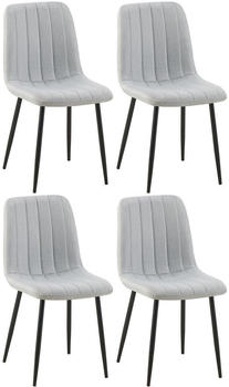 CLP 4er Set Stühle Dijon mit Lehne grau, Material:Stoff