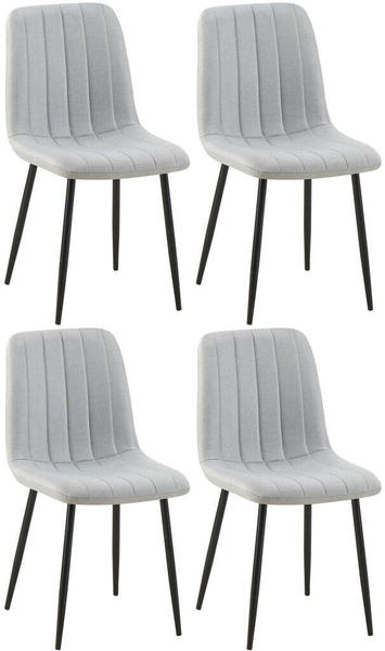 CLP 4er Set Stühle Dijon mit Lehne grau, Material:Stoff